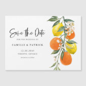 ボタニカルオレンジとレモンガーランド マグネット招待状 (正面)
