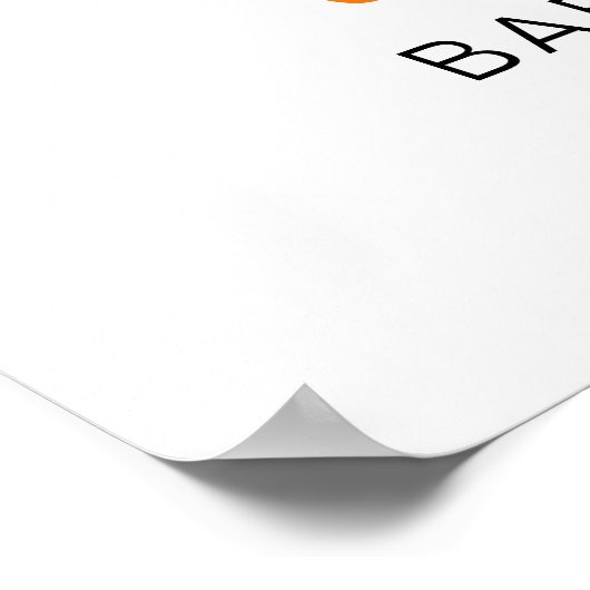 ボタニカルオレンジリトルかわいこちゃんベビーシャワーウェルカム ポスター (角)