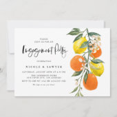 ボタニカルオレンジ&レモン婚約パーティ 招待状 (正面)
