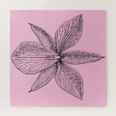 ボタニカルオーキッ淡い色のクピンクの花フローラCalm ジグソーパズル (横)