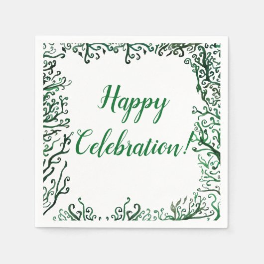 ボタニカルオーナメントカスタム紙ナプキンス スタンダードカクテルナプキン (正面)
