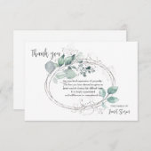 ボタニカルオーバル悔やみや弔慰サンキューカード 招待状 (正面/裏面)