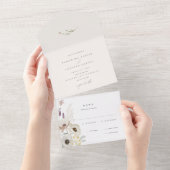 ボタニカルオールインワン結婚式招待状 オールインワン招待状 (貼ってはがせる)