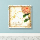 ボタニカルカカスタマイズメ結婚リアパーソナライズされたズ キャンバスプリント (インサイチュ (ウッドフロア))