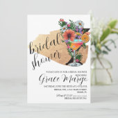 ボタニカルカクテルグリッターブラックブライダルシャワー 招待状 (スタンド正面)