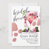 ボタニカルカクテルベリー金ゴールドブライダルシャワー 招待状 (正面)