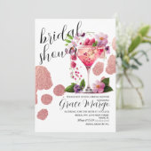 ボタニカルカクテルベリー金ゴールドブライダルシャワー 招待状 (スタンド正面)