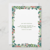 ボタニカルカスタムフォトフレームメリーのクリスマス シーズンカード (裏面)