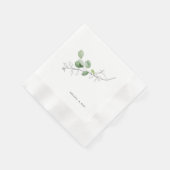 ボタニカルカップルのシャワーカスタム 縁ありカクテルナプキン (角)