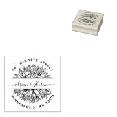 ボタニカルカップル差出人住所エレガントな結婚式 ラバースタンプ (押印)