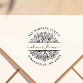 ボタニカルカップル差出人住所エレガントな結婚式 ラバースタンプ