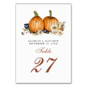ボタニカルカボチャ素朴秋秋の結婚式 テーブルナンバー (裏面)