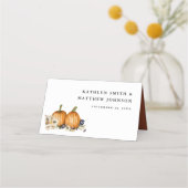 ボタニカルカボチャ素朴秋秋の結婚式 プレイスカード (裏面)