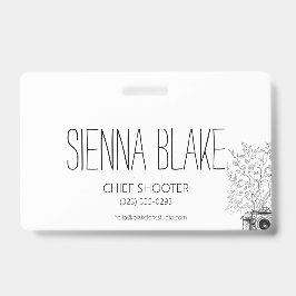 ボタニカルカメラのロゴカメラマン バッジ