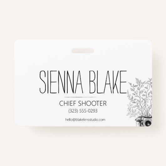 ボタニカルカメラのロゴカメラマン バッジ (正面)