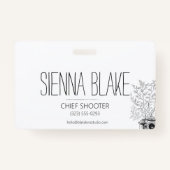 ボタニカルカメラのロゴカメラマン バッジ (裏面)