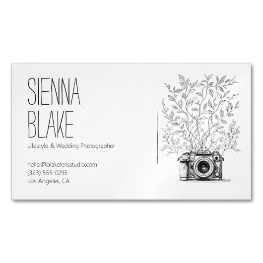 ボタニカルカメラのロゴカメラマン マグネット名刺 (正面)