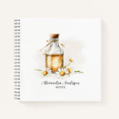 ボタニカルカモミール必須油水彩 ノートブック (正面)