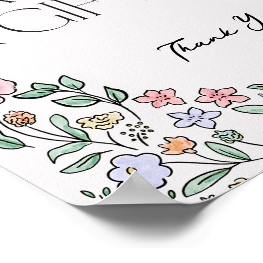 ボタニカルカラフルカードとギフトサイン ポスター (角)