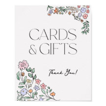 ボタニカルカラフルカードとギフトサイン