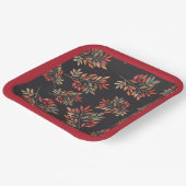 ボタニカルカラフル紅葉ダークカスタマイズ ペーパープレート (傾斜あり)