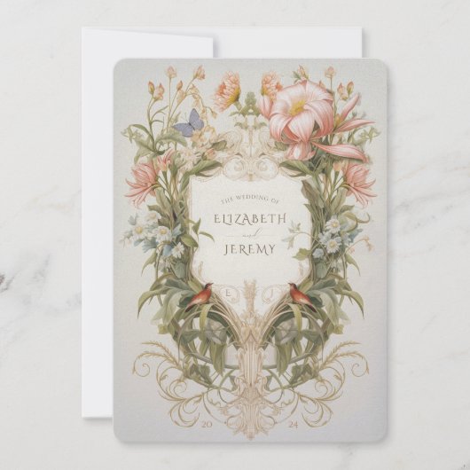 ボタニカルガーデンアールヌーボー結婚式招待状 招待状 (正面)