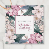 ボタニカルガーデンエレガントウォーターカラーバースデーパーティー フェイバータグ (正面)