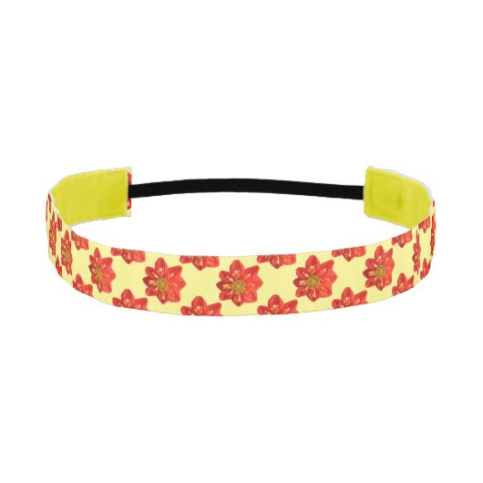 ボタニカルガーデンオレンジダリアフラワー アスレチックヘッドバンド (正面)