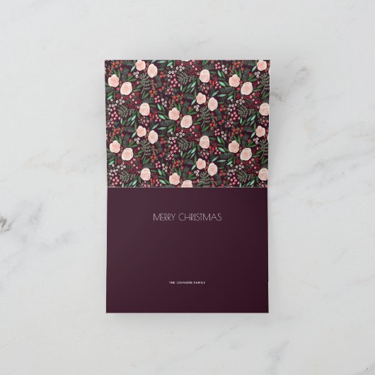 ボタニカルガーデンクリスマスホリデー|フォトカード シーズンカード (内部)