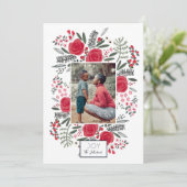 ボタニカルガーデンクリスマスラブホリデーフォトカード シーズンカード (スタンド正面)