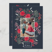 ボタニカルガーデンクリスマスラブホリデーフォトカード シーズンカード (正面/裏面)