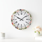 ボタニカルガーデンサマーフラワーヴィンテージ ラージ壁時計 (ホーム)