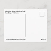 ボタニカルガーデンバルボアパーク ポストカード (裏面)