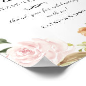 ボタニカルガーデンパステルフローラ結婚ビーズサイン ポスター (角)