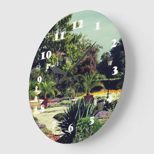 ボタニカルガーデンフォトウォールクロック ラージ壁時計 (傾斜)