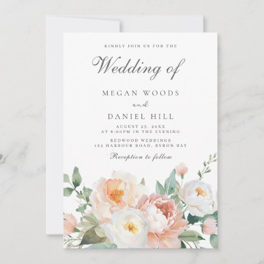 ボタニカルガーデン春結婚フローラ 招待状 (正面)