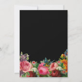 ボタニカルガーデン素朴ブラックフローラブライダルシャワー 招待状 (裏面)