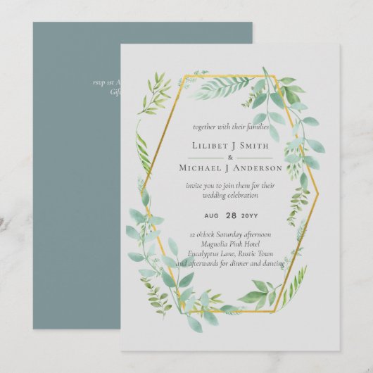 ボタニカルガーデン葉ズグリーンリー結婚ズ (正面/裏面)