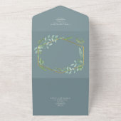 ボタニカルガーデン葉ズグリーンリー結婚ズ オールインワン招待状 (外側)