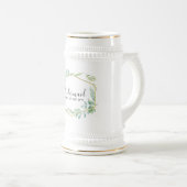 ボタニカルガーデン葉ズグリーンリー結婚ズ ビールジョッキ (正面右)