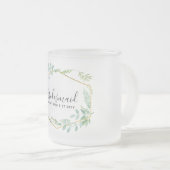 ボタニカルガーデン葉ズグリーンリー結婚ズ フロストグラスマグカップ (正面右)