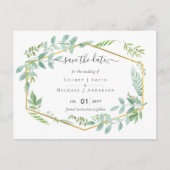 ボタニカルガーデン葉ズグリーンリー結婚ズ ポストカード (正面)