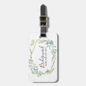 ボタニカルガーデン葉ズグリーンリー結婚ズ ラゲッジタグ (正面縦)