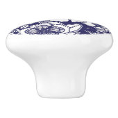 ボタニカルガーリーシャロムブルーホワイトガーデンスケッチ セラミックノブ (側面)