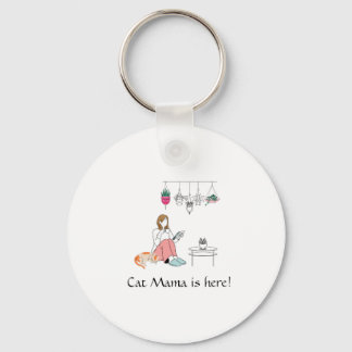 ボタニカルガールラインパーソナライズされたアート キーホルダー