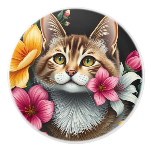 ボタニカルキャットヘブン セラミックノブ (正面)