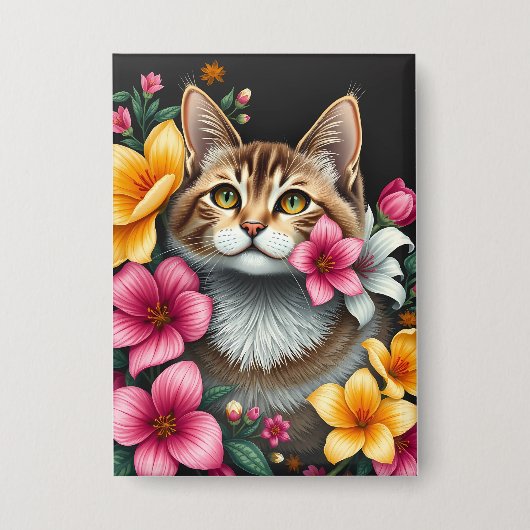 ボタニカルキャットヘブン 缶バッジ (正面)