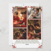 ボタニカルクリスマスアーチ – カスタム家族の写真 シーズンカード (裏面)