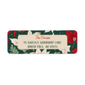 ボタニカルクリスマスウィンターガーデン差出人住所 ラベル (正面)