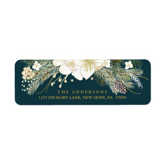 ボタニカルクリスマスウォーター差出人住所 ラベル (正面)